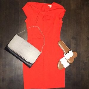 Banana Republic Stretch Coral Knot Sheath Dress